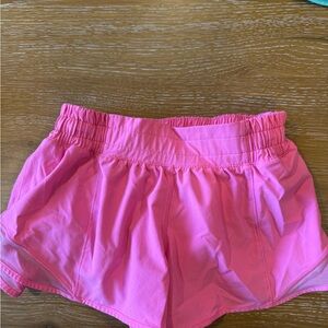 Neon pink lululemon shorts